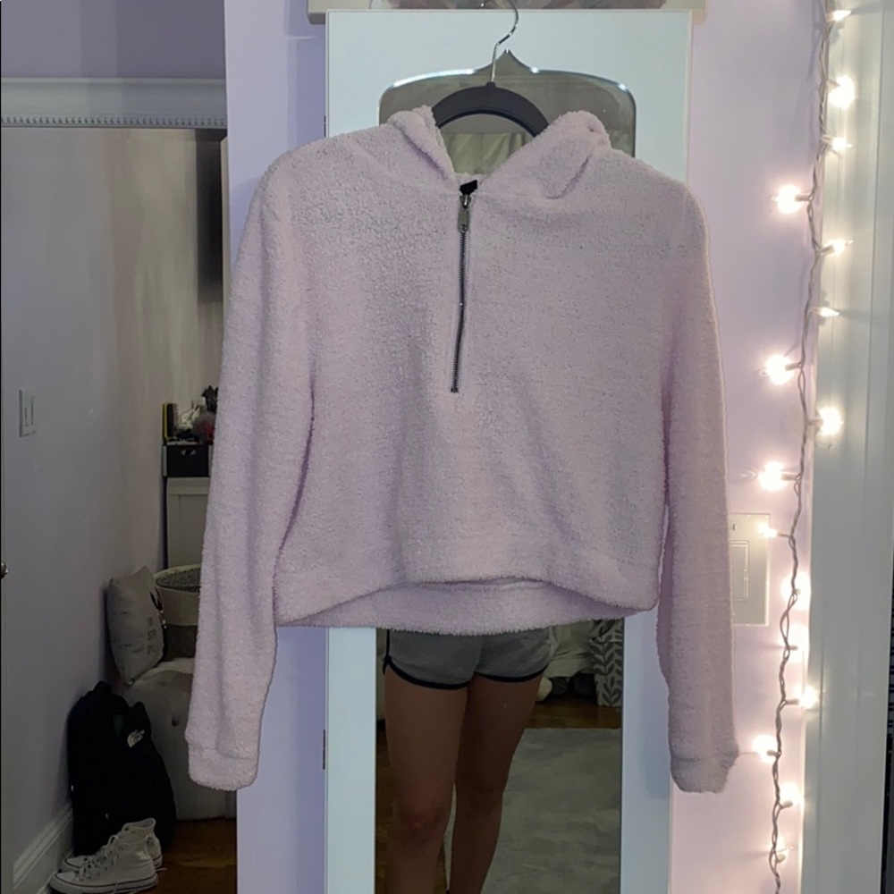 SOFTEST Urban outfitters pink cropped HOODIE!!